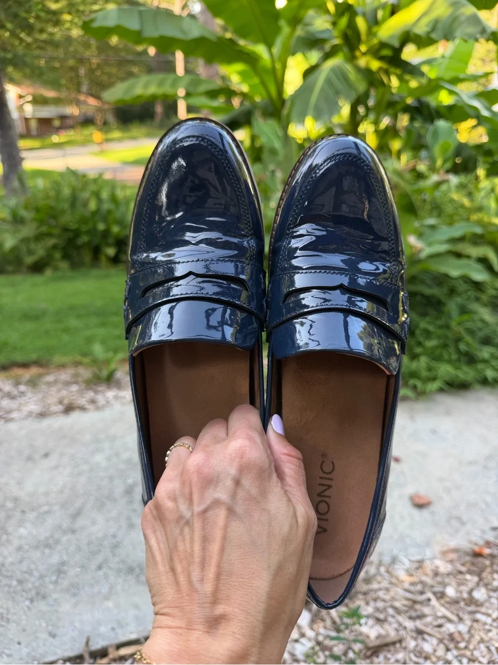 Vionic Cheryl Patent Leather Penny Loafers Blue Shoes Women’s - Size 9.5